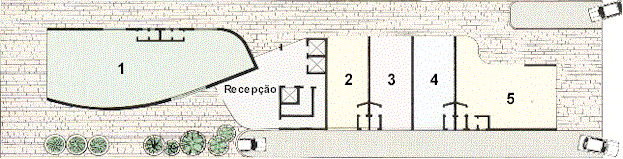 Layout da disposi��o das lojas no t�rreo